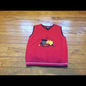 Oshkosh kids sweater vest red 3T Trains